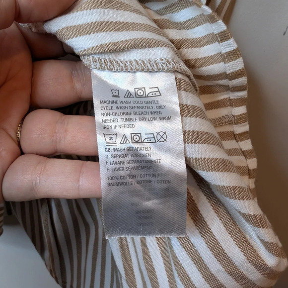 Denim & Co. Yarn Dyed Striped Ruffle Peplum Zip Up Jacket Size L NWOT - Picture 8 of 12